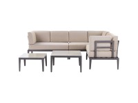 Beliani Lounge-Set Rima III 6-Sitzer Modular mit Auflagen in Beige