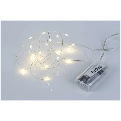 Mikro-Lichterkette batteriebetrieben Warmweiss 20 LEDs