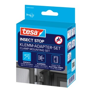 tesa Insect Stop Set adattatore a morsetto antracite per zanzariere senza forare.
