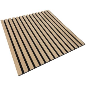 Denpanels Akustikpaneel Eiche Natur, 60x60cm, 2er Set. Wandpaneel zur Schallabsorption und Wandverkleidung.