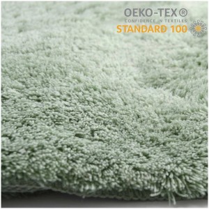 Tappeto bagno Spirella Bree, colore basilico, 60x90 cm, pelo morbido, certificato OEKO-TEX.
