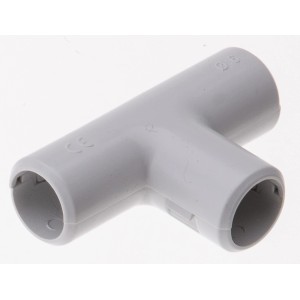 Té KIR M20 gris en PVC pour goulottes de câbles, 3 pièces.