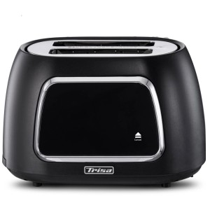 Tostapane nero Trisa Electronics Toast IT con display touch e scalda-brioche.