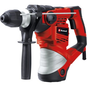 Marteau perforateur rouge Einhell TC-RH 1600 avec poignée noire. Idéal pour percer la pierre et le béton.