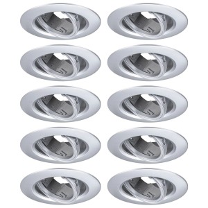 Set de spots encastrables Paulmann, 10 pièces, dimmables, chrome mat, pour ampoules GU10