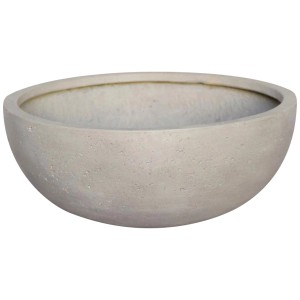 Cache-pot gris Poroso, Ø 36cm, en fibre d'argile aspect béton pour l'extérieur.
