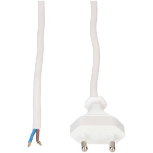 Cavo di alimentazione bianco Max Hauri con spina europea, 3m, per elettrodomestici e lampade.