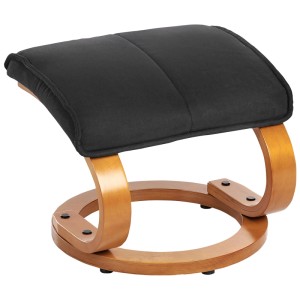 Beliani Massagestuhl Hero Fussstütze, Stoff Schwarz, Holzgestell. Hocker für entspannte Sitzhaltung.