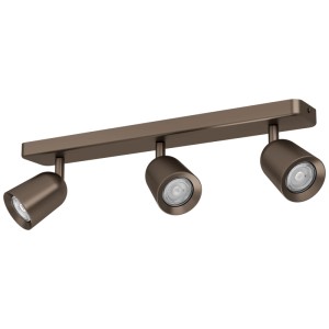 Eglo Camaldoli, lampada a barra in acciaio bronzo con 3 faretti GU10.