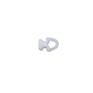 Cursore per tende bianco con traversa per mini profili, adatto per binari per tende.