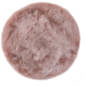 Cuscino rotondo Coste in poliestere rosa antico, Ø 40 cm.