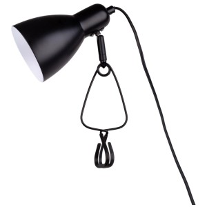Lampada a pinza nera Näve Mara in stile retrò con attacco E14 e morsetto flessibile.