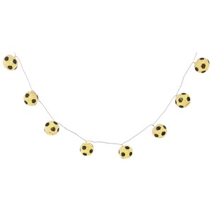 Catena luminosa LED a forma di pallone da calcio con 10 LED bianco caldo, lunghezza 180 cm, per interni.