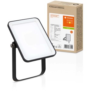 Ledvance LED-Flutlicht Essential, 10W, Schwarz, Warmweiss, 750 Lumen. LED-Außenstrahler mit Anschlusskabel.