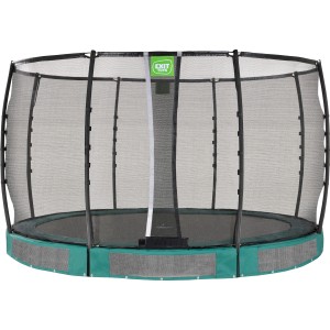 Trampolino interrato verde EXIT Allure Premium Ø 366 cm con rete di sicurezza.