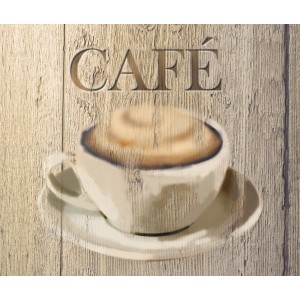 Crédence en verre Wenko Café 60x50 cm : Protection murale cuisine avec tasse de café et lettrage café.