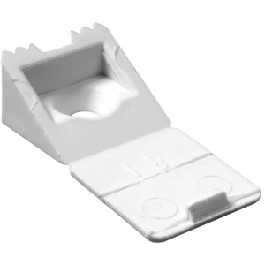 Stabilisateur Hettich en plastique blanc, 16x16x8 mm. Connecteur d'angle pour fixer les meubles.