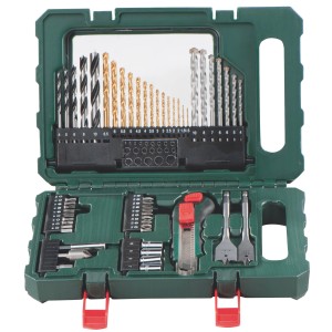 Set d'accessoires Metabo SP 55 pièces dans une mallette verte : forets, embouts, douilles et accessoires pour applications polyvalentes.