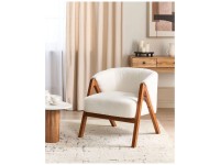 Beliani Fauteuil  Skei Bouclé Blanc