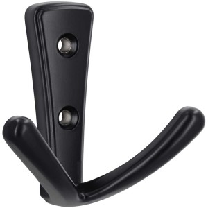 Patère Siro 1654 en métal noir mat avec deux options de suspension.