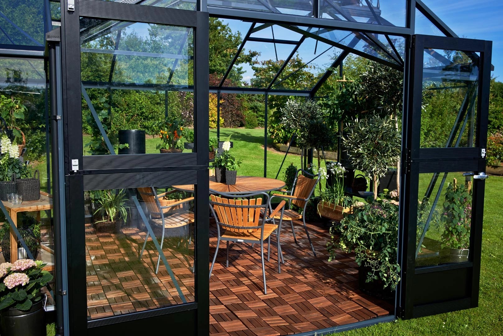Juliana Gewächshaus Orangerie 15,1 m² 3 mm Sicherheitsglas Anthrazit