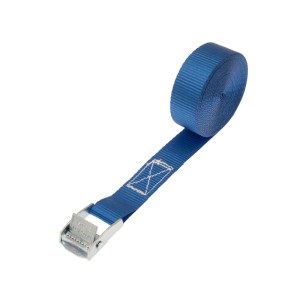 Sangle d'arrimage bleue Conacord avec fermeture à cliquet, longueur 4,5 m, pour applications polyvalentes.