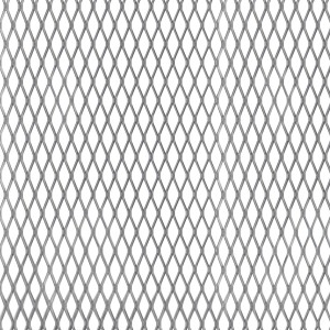 Lamiera stirata in acciaio, 300x1000x1.2mm, con aperture a forma di diamante.