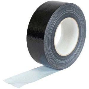 Ruban adhésif toilé noir Geistlich, largeur 50 mm, sur rouleau. Ruban polyvalent pour réparations et isolation.