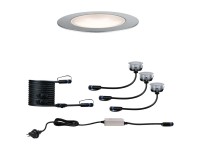 Paulmann LED-Bodeneinbaustrahler Outdoor Plug & Shine Silber Floor-Set