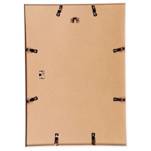 Retro della cornice bianca KR1, 42x59,4 cm (A2) con ganci per il montaggio.