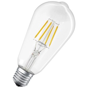 Lampadina Ledvance Smart+ Bluetooth a filamento LED a forma Edison, attacco E27, bianco caldo.