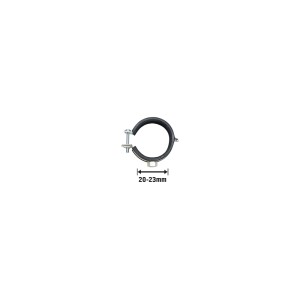 Collare di supporto insonorizzato, Ø 20-23 mm, acciaio zincato con inserto in gomma e perno filettato, set da 10.