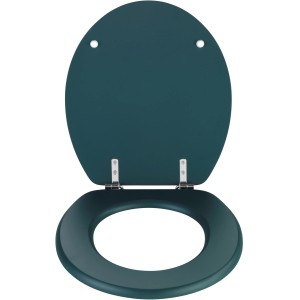 Wenko Sedile WC Prima, verde scuro opaco, in MDF con cerniere in acciaio inox.