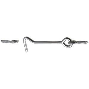 Hettich crochet tempête, lot de 4, acier galvanisé, 23x76mm, pour sécuriser portes et portails.