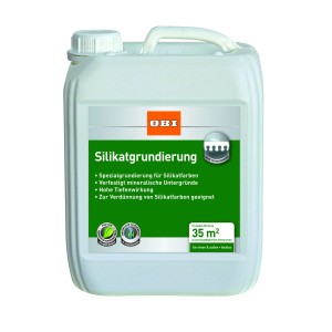 Primaire silicate OBI transparent en bidon de 5 l pour supports minéraux.