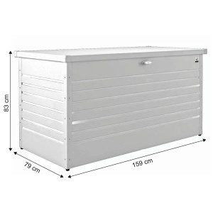 Coffre de jardin Biohort Freizeitbox 160 High blanc (83x159x79cm) pour outils.