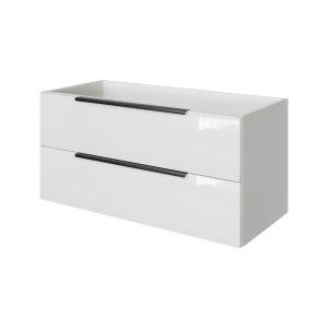 Mobile sottolavabo Pelipal Quantum 07, 100 cm, bianco neve lucido con due cassetti.