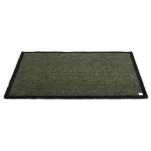 Tappeto Barbara Becker Touch Deep Forest, 39x58 cm, verde con bordo nero.