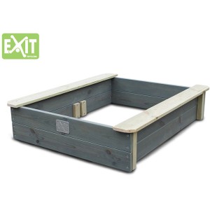 Exit Sabbiera Aksent, 94x77 cm, in legno di cedro grigio con panche chiare.