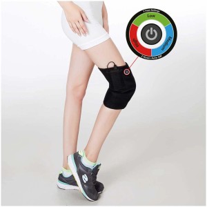 Fascia riscaldante per ginocchio Stylies, nera, con pannello di controllo per 3 livelli di calore. Ideale per la tensione.