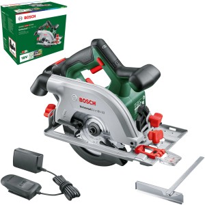 Sega circolare a batteria Bosch UniversalCirc 18V-53 con batteria, caricabatterie e accessori.