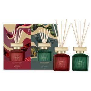 Set de parfums d'intérieur Ipuro Essentials avec deux senteurs (50ml chacune) et bâtonnets diffuseurs.