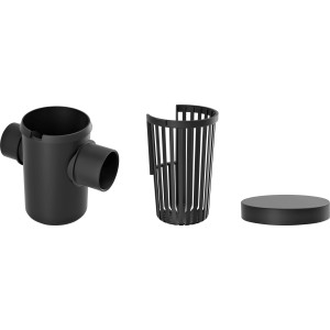 Waterform Filtro esterno in 3 pezzi per serbatoi di raccolta dell'acqua piovana, composto da coperchio, filtro e alloggiamento.