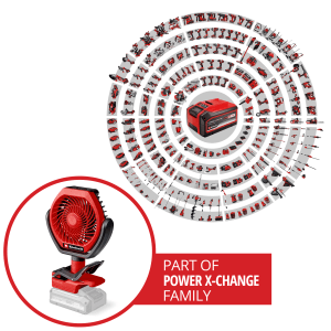 Ventilatore a batteria Einhell GC-CF 18/110 Li-Solo con batteria Power X-Change.