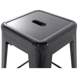 Gros plan : Tabouret de bar Beliani Cabrillo en acier noir, lot de 2.