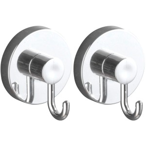 Wenko Vacuum-Loc Ganci Cromati, set da 2. Porta asciugamani con superficie lucida.