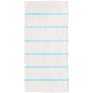 Tappeto a strisce Missouri color crema e azzurro, 60x120 cm, in cotone.