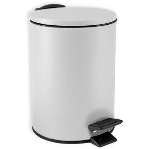Spirella Adelar pattumiera a pedale bianca opaca, 3 litri, per bagno o cucina.