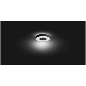 Schwarze Philips Hue Infuse LED-Deckenleuchte mit Farbwechsel und Dimmfunktion.