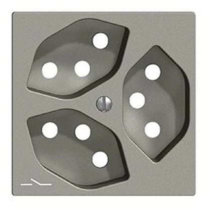Feller Steckdose Frontplatte EdizioDue 3 x T13 / 1S Dunkelgrau